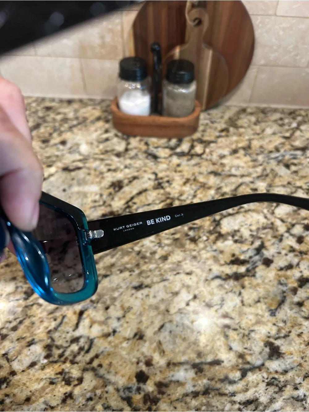 Kurt Geiger Teal Square-Frame Women's Sunglasses